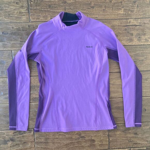 Reebok Compression Top Womens Medium Purple Long Sleeve Athletic - Picture 1 of 8